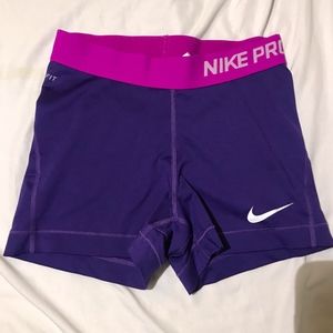Purple Nike Pro Spandex Shorts